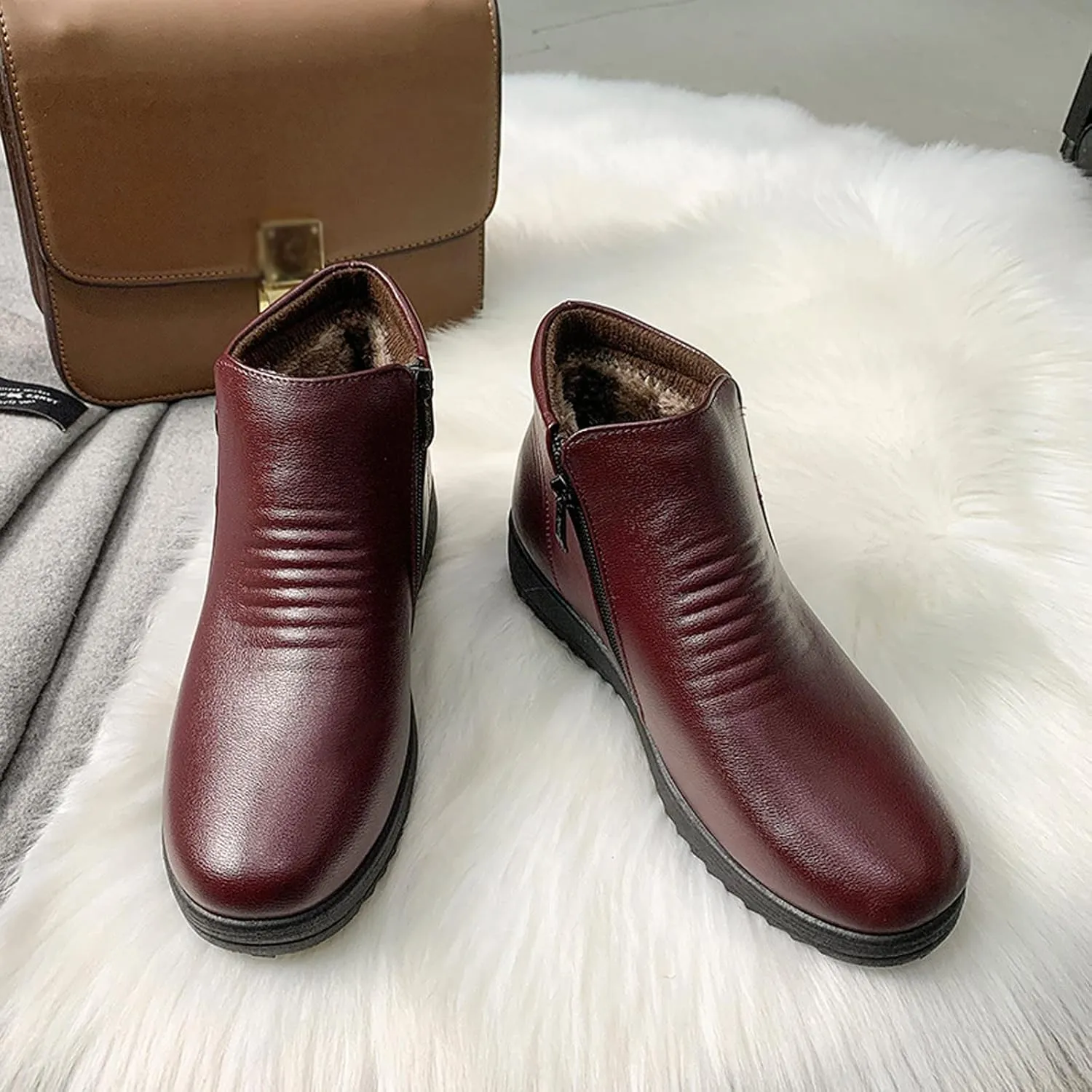 Womens Winter Snow Boots Waterproof Hiking Boots Work Ankle Booties Comfortable Plush Lined Snow Boots Work Boots for Men