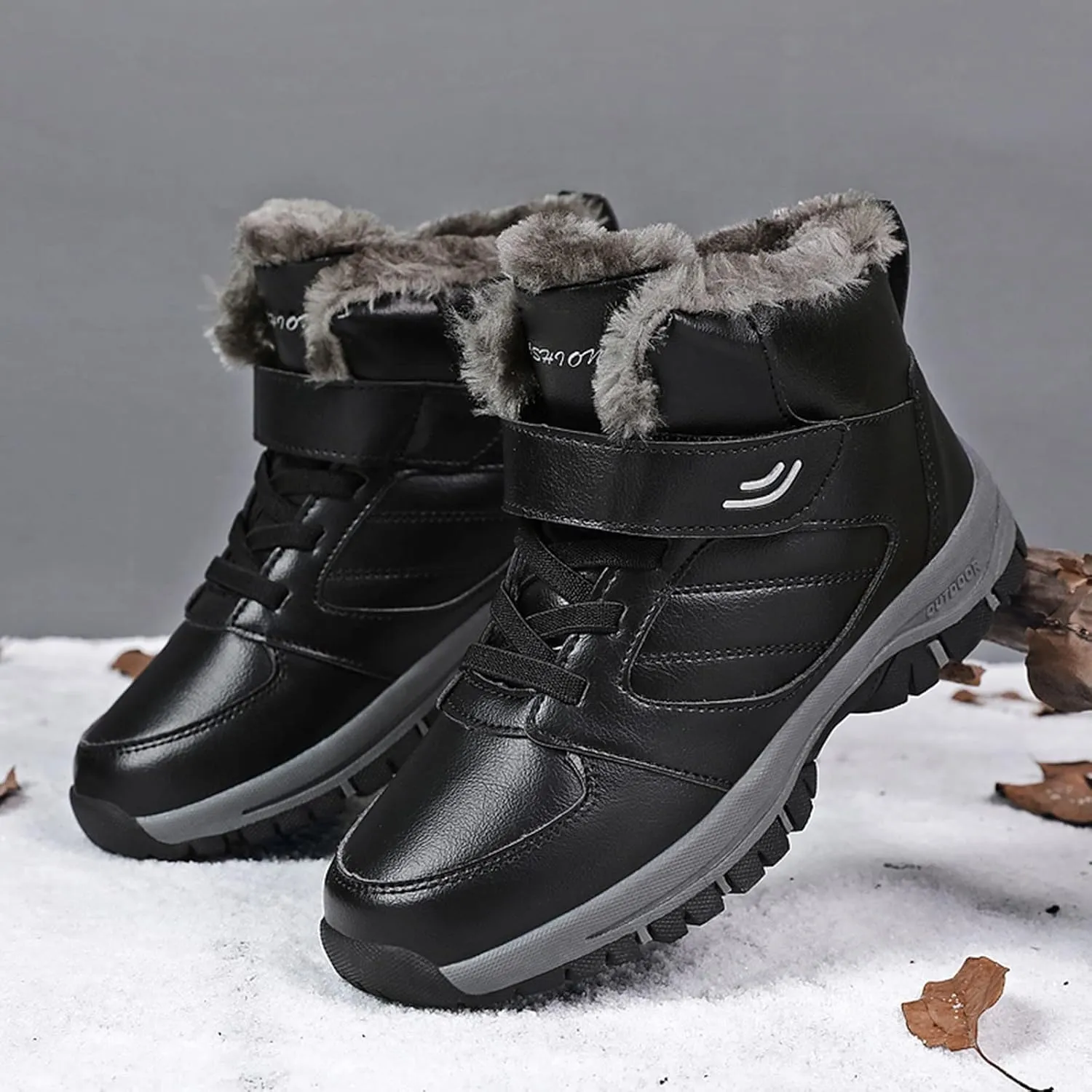 Work Boots for Men Slip On Hiking Sneakers Shoes Warm Working Shoes for Women Waterproof Waterproof Outdoor Shoes Leather Comfortable Hike Grounded Footwear