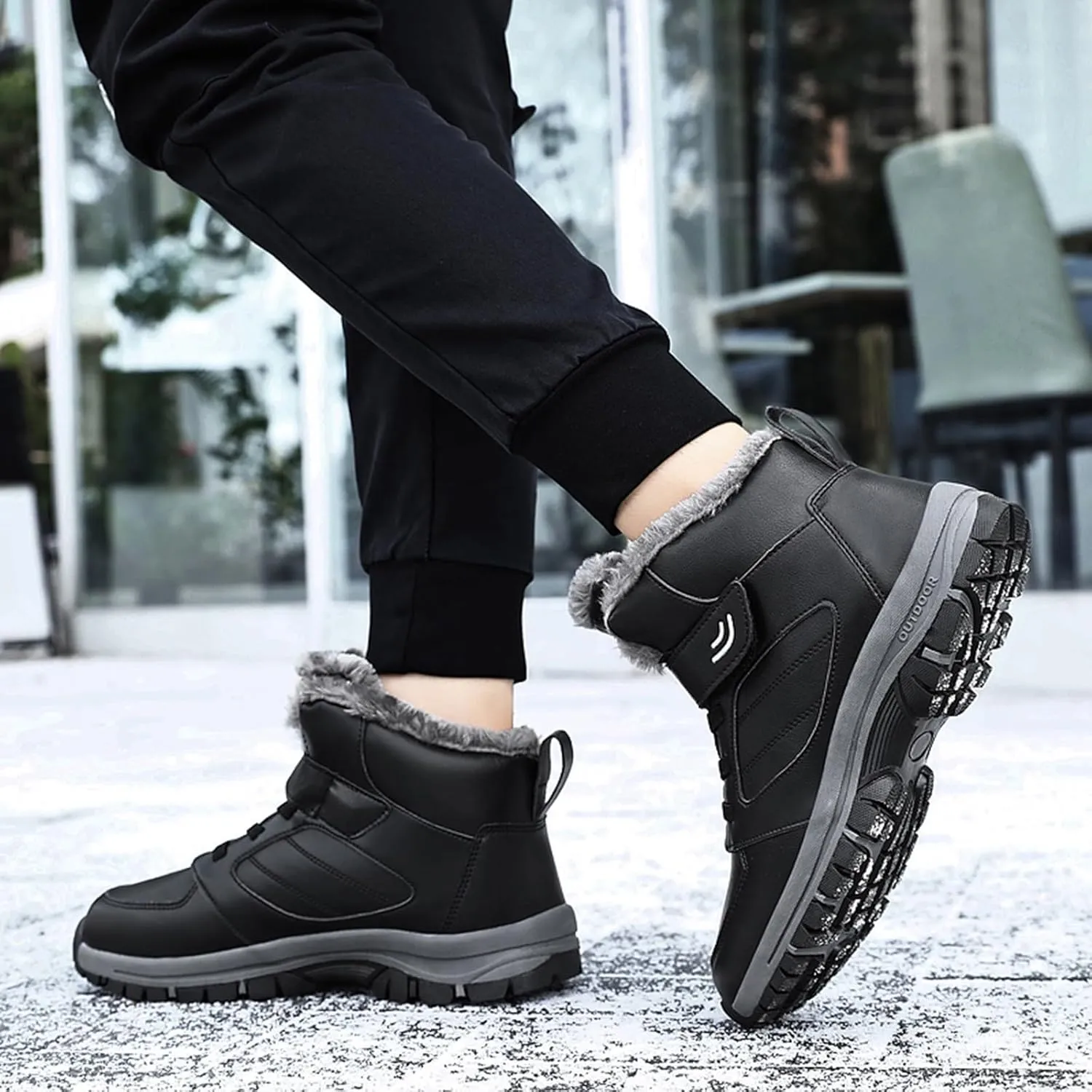 Work Boots for Men Slip On Hiking Sneakers Shoes Warm Working Shoes for Women Waterproof Waterproof Outdoor Shoes Leather Comfortable Hike Grounded Footwear