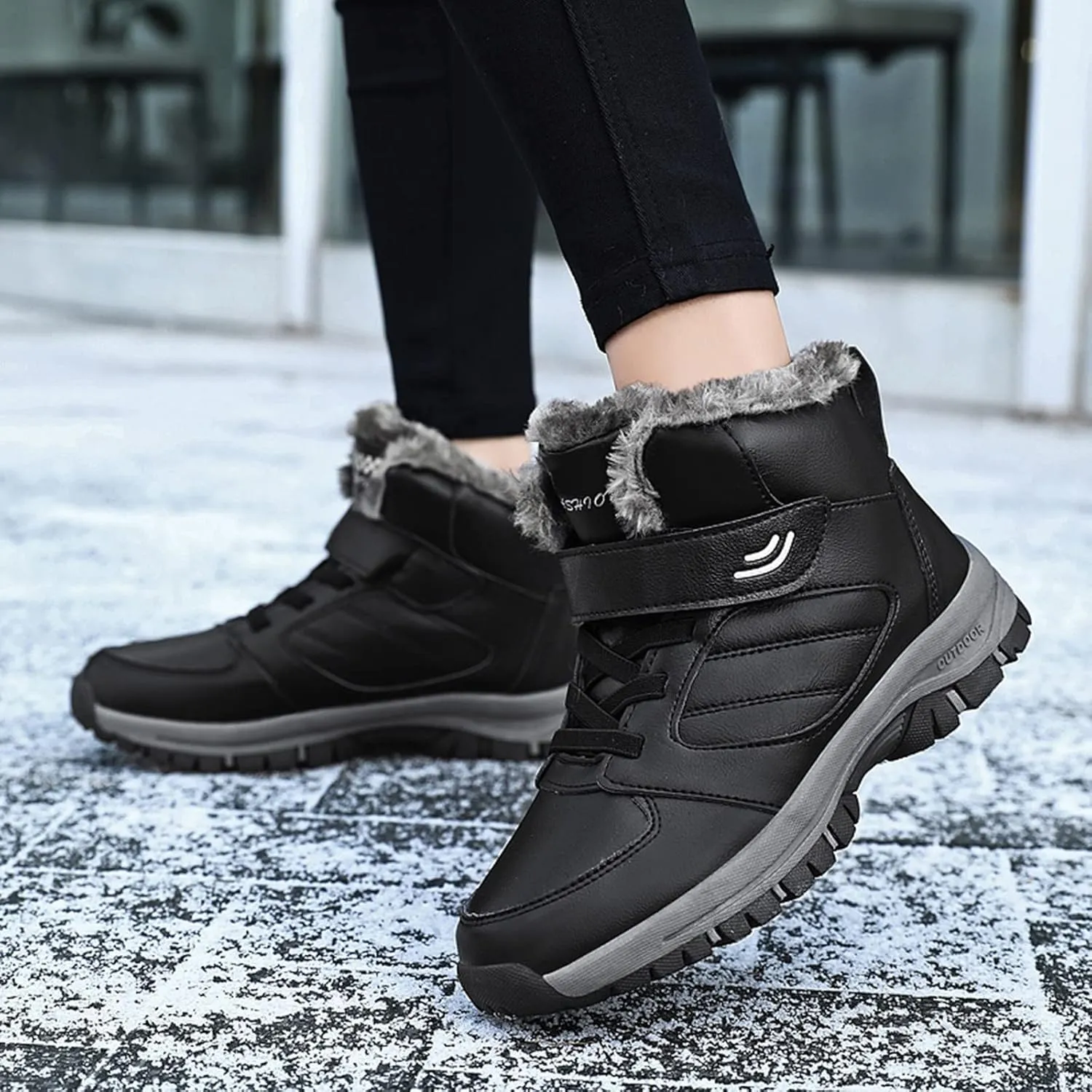 Work Boots for Men Slip On Hiking Sneakers Shoes Warm Working Shoes for Women Waterproof Waterproof Outdoor Shoes Leather Comfortable Hike Grounded Footwear