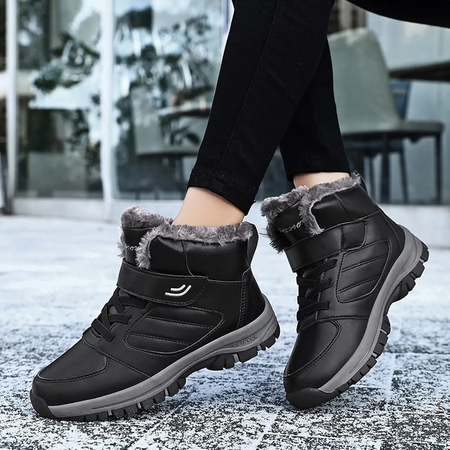 Work Boots for Men Slip On Hiking Sneakers Shoes Warm Working Shoes for Women Waterproof Waterproof Outdoor Shoes Leather Comfortable Hike Grounded Footwear