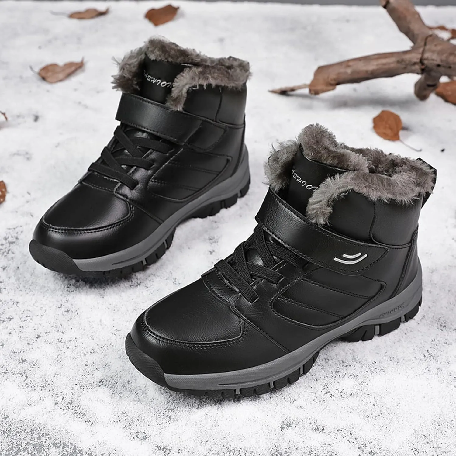 Work Boots for Men Slip On Hiking Sneakers Shoes Warm Working Shoes for Women Waterproof Waterproof Outdoor Shoes Leather Comfortable Hike Grounded Footwear