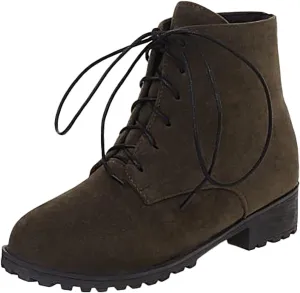 Work Boots for Women Ankle Warm Booties for Women Cute Womens Boots Non Slip Work Shoes Women Cover Heel Round Toe Lug Sole Low Heel Chelsea Fashion