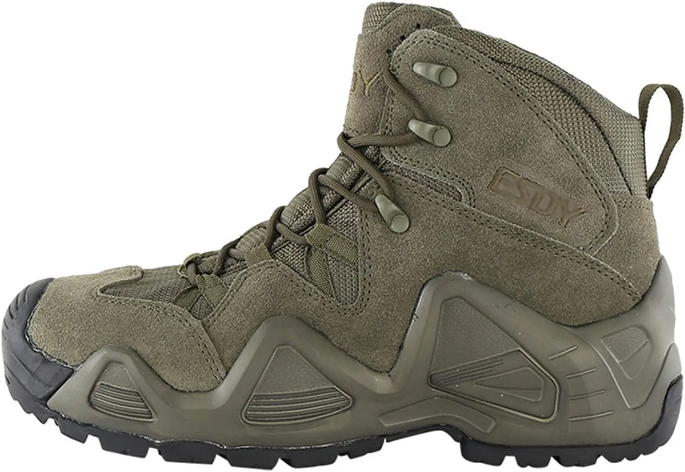 Wygwlg Outdoor Hiking Shoes, Men Waterproof Nylon Leather Tactical Boots, Camping Hunting Combat Hiking Shoes, Comfortable Breathable, Green-43