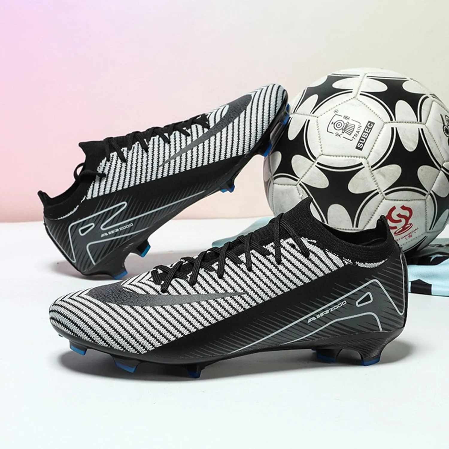 Youth Soccer Cleats Athletic Lightweight, Football Cleats Professional Turf Training, Comfortable Lace Up Sneaker
