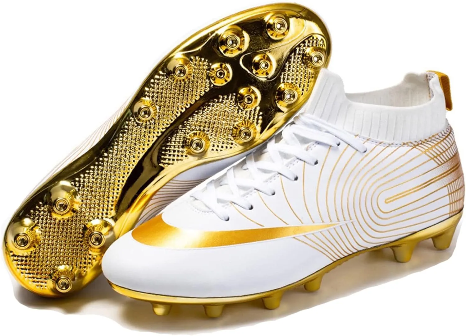 Youth Soccer Cleats,Outdoor Indoor Fg/Ag Football Cleats Men,Comfortable Breathable Turf Kids Soccer Cleats,Lightweight Non-Slip,for Athletics