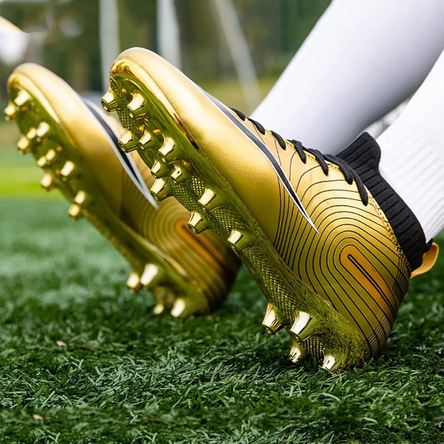 Youth Soccer Cleats,Outdoor Indoor Fg/Ag Football Cleats Men,Comfortable Breathable Turf Kids Soccer Cleats,Lightweight Non-Slip,for Athletics