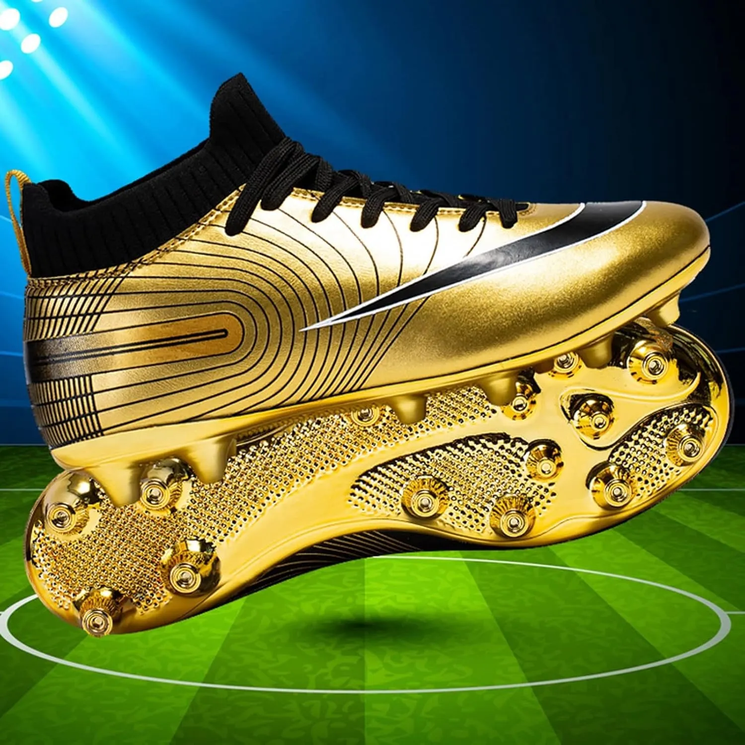 Youth Soccer Cleats,Outdoor Indoor Fg/Ag Football Cleats Men,Comfortable Breathable Turf Kids Soccer Cleats,Lightweight Non-Slip,for Athletics