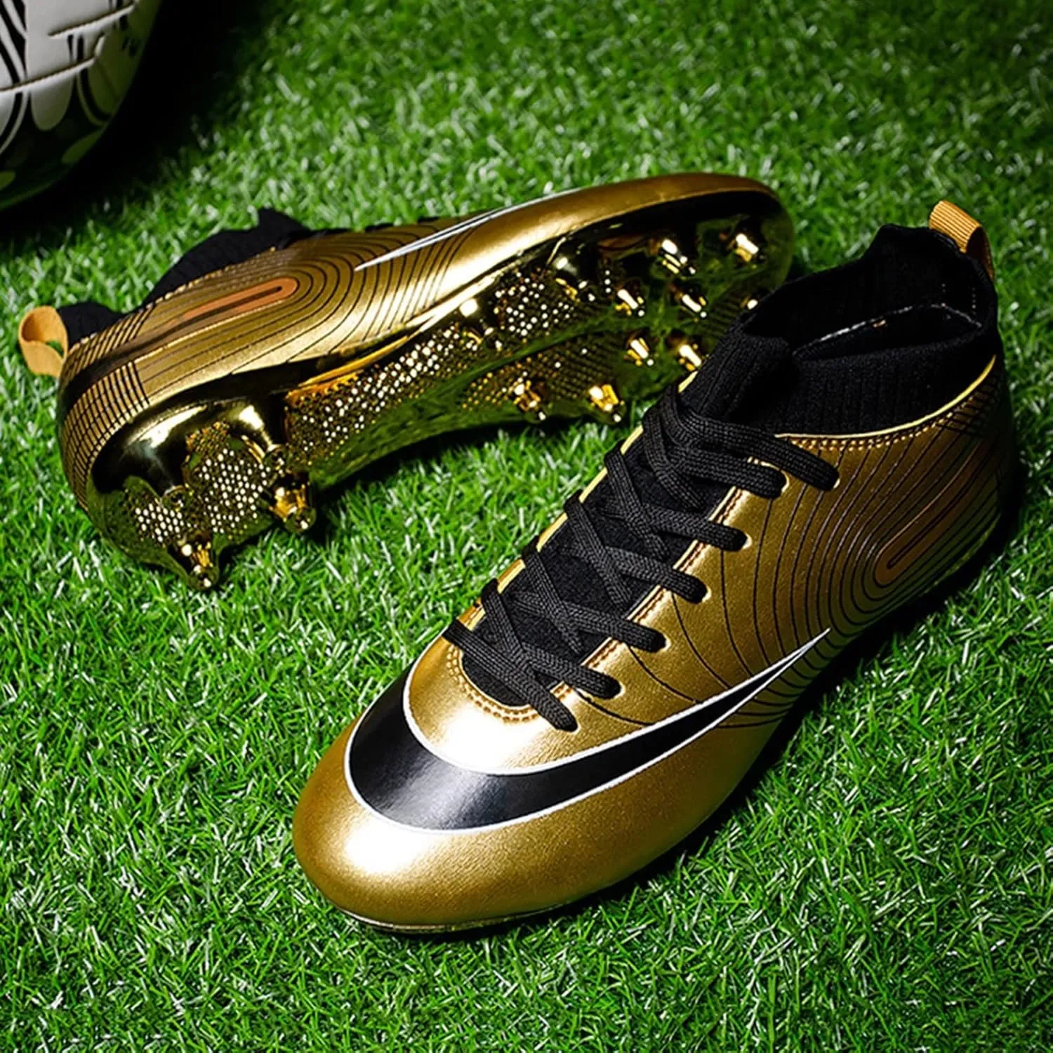 Youth Soccer Cleats,Outdoor Indoor Fg/Ag Football Cleats Men,Comfortable Breathable Turf Kids Soccer Cleats,Lightweight Non-Slip,for Athletics